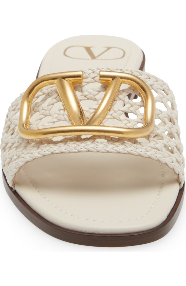 Valentino Garavani CROCHET VLOGO SLIDE SANDAL, Alternate, color,