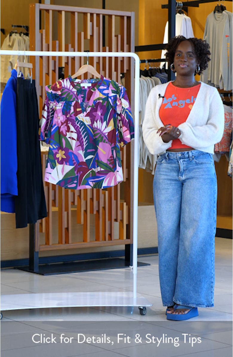 Blain Tropics Paz Cotton Poplin Top, sales video thumbnail