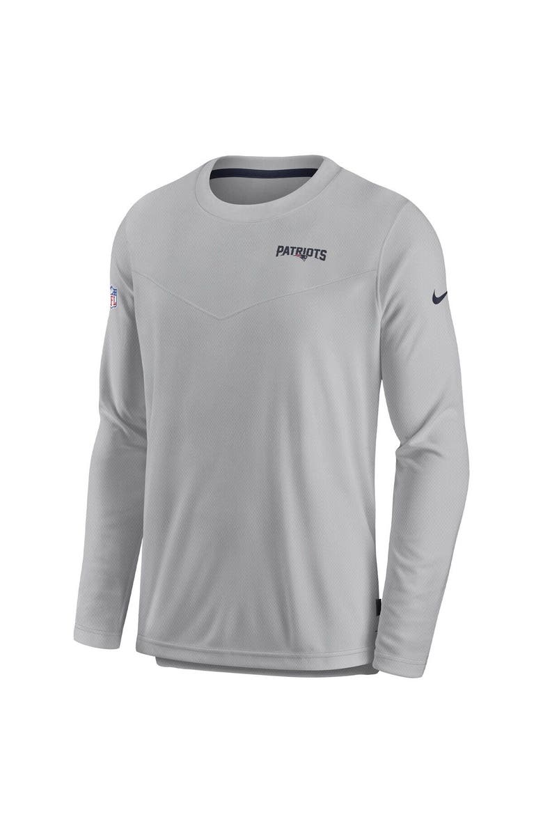 Nike Men's Nike Gray New England Patriots Sideline Lockup Performance Long Sleeve T-Shirt, Alternate, color, 