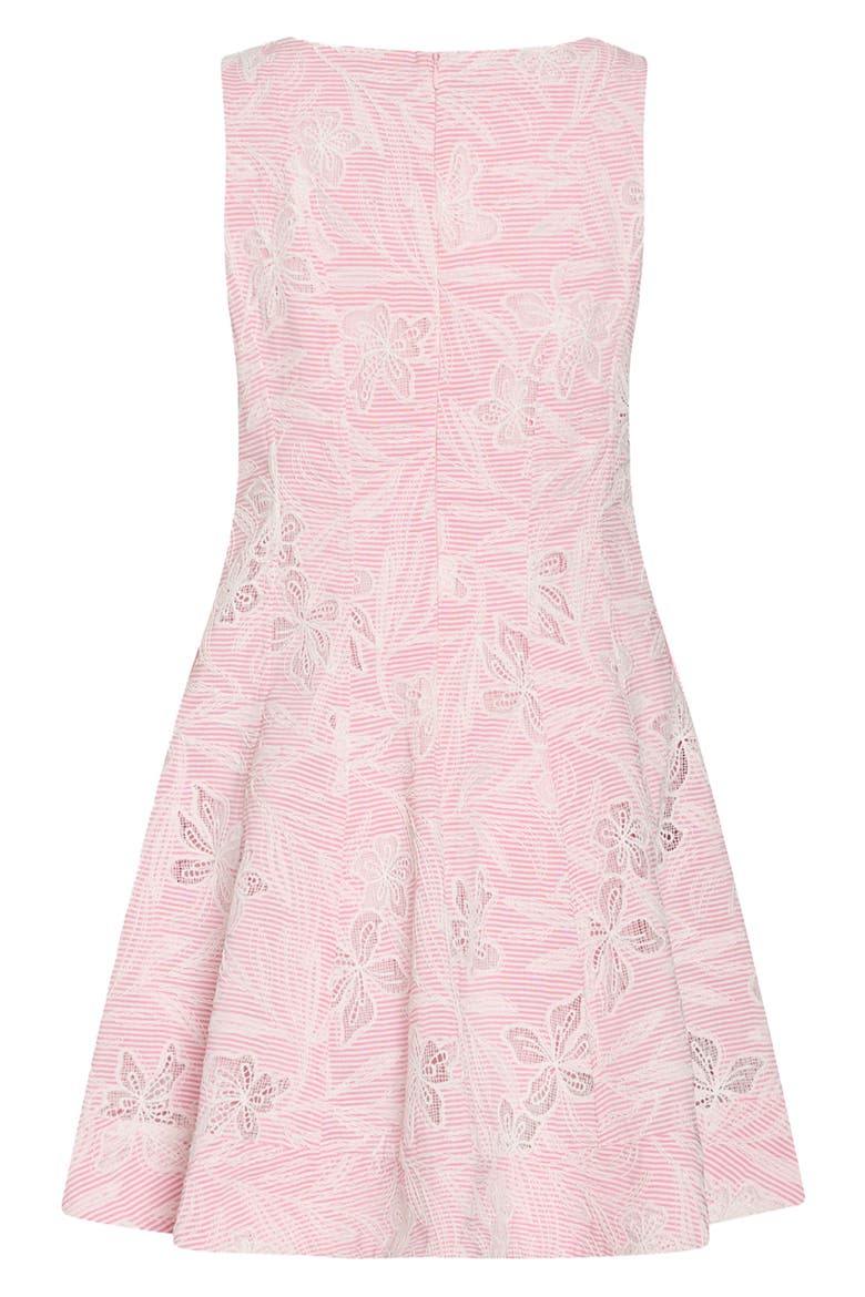 Poppy Embroidered Fit & Flare Minidress, Alternate, color, PINK/ WHITE