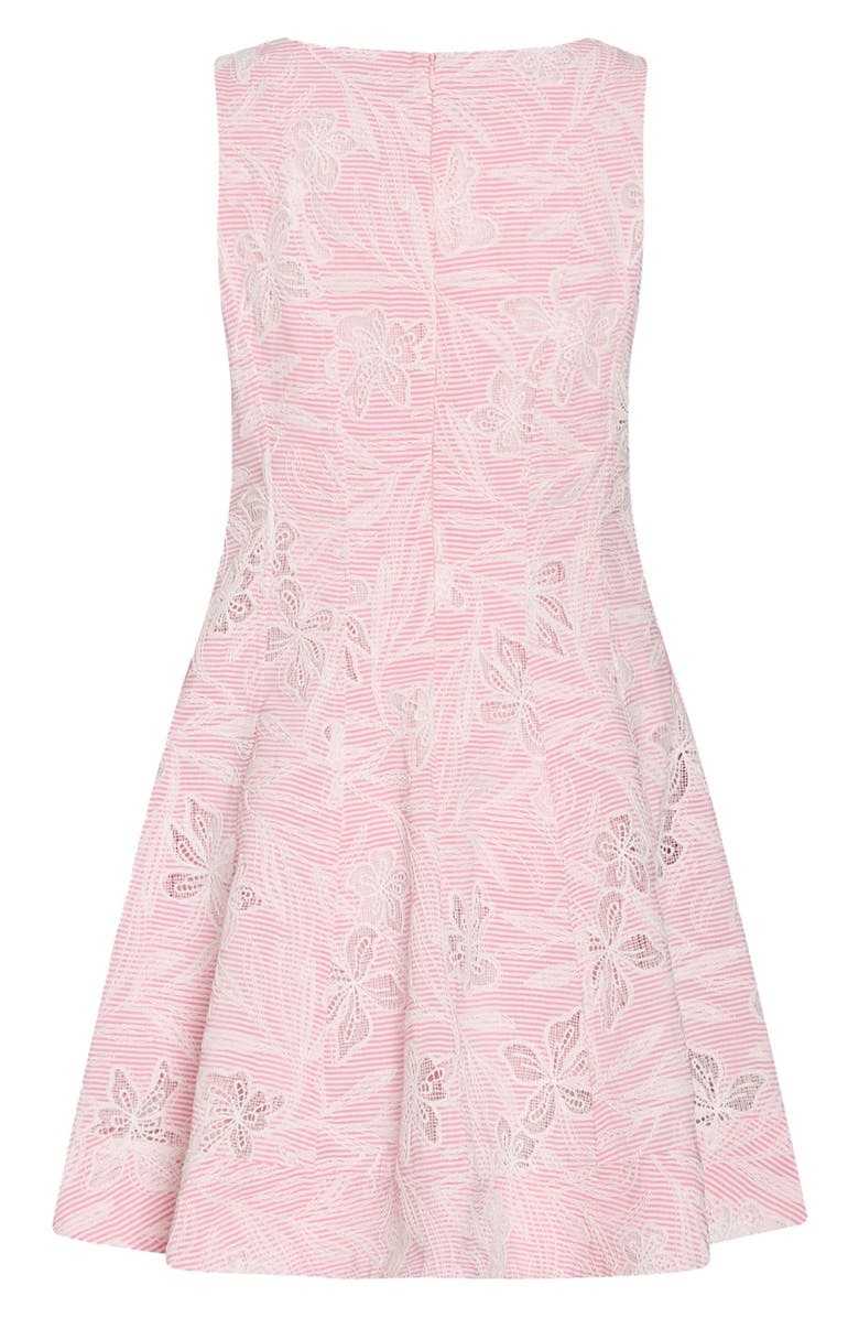 Milly Poppy Embroidered Fit & Flare Minidress, Alternate, color, Pink/ White