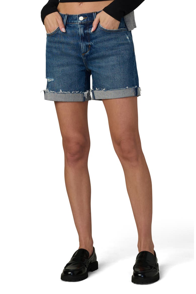 The 5 Cutoff Denim Shorts, Main, color, ANIMATED