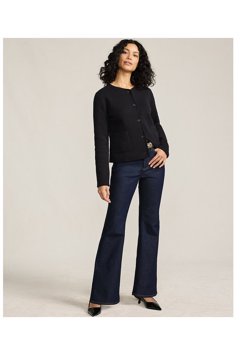 Fine Gauge Cotton Milano Blazer Sweater, Alternate, color, Black
