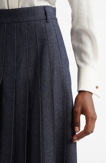 Max Mara Vale Pleated Denim Skirt | Nordstrom