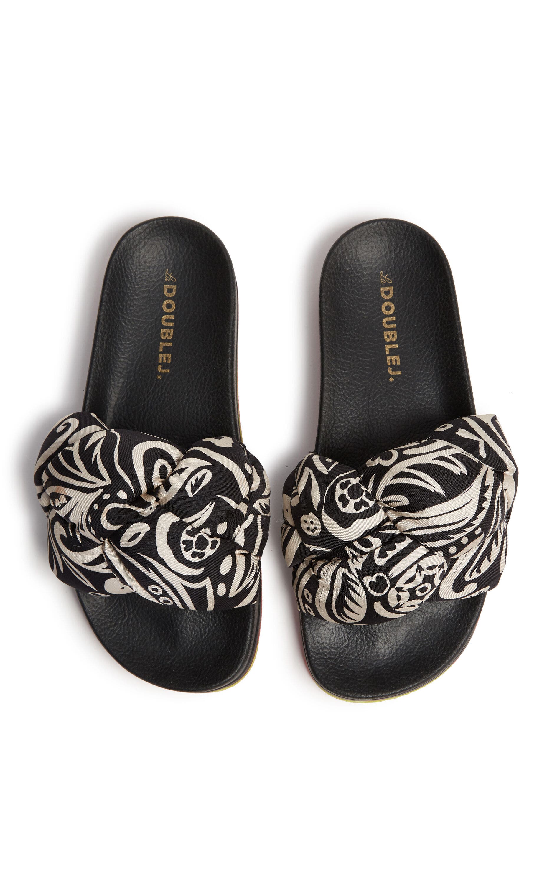 La DoubleJ Treccia Slides Fauve Black, Alternate, color, 