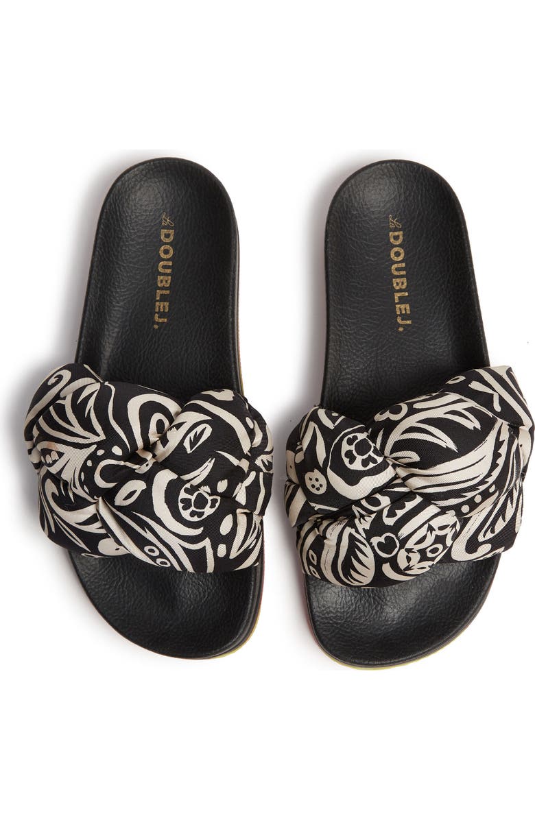 La DoubleJ Treccia Slides Fauve Black, Alternate, color,