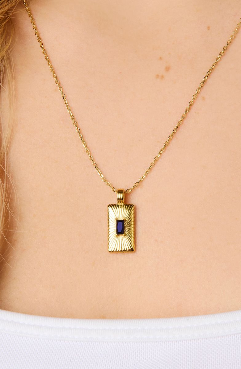 Little Sky Stone Clara Sunburst Sapphire Pendant Necklace, Alternate, color, Sunburst Sapphire