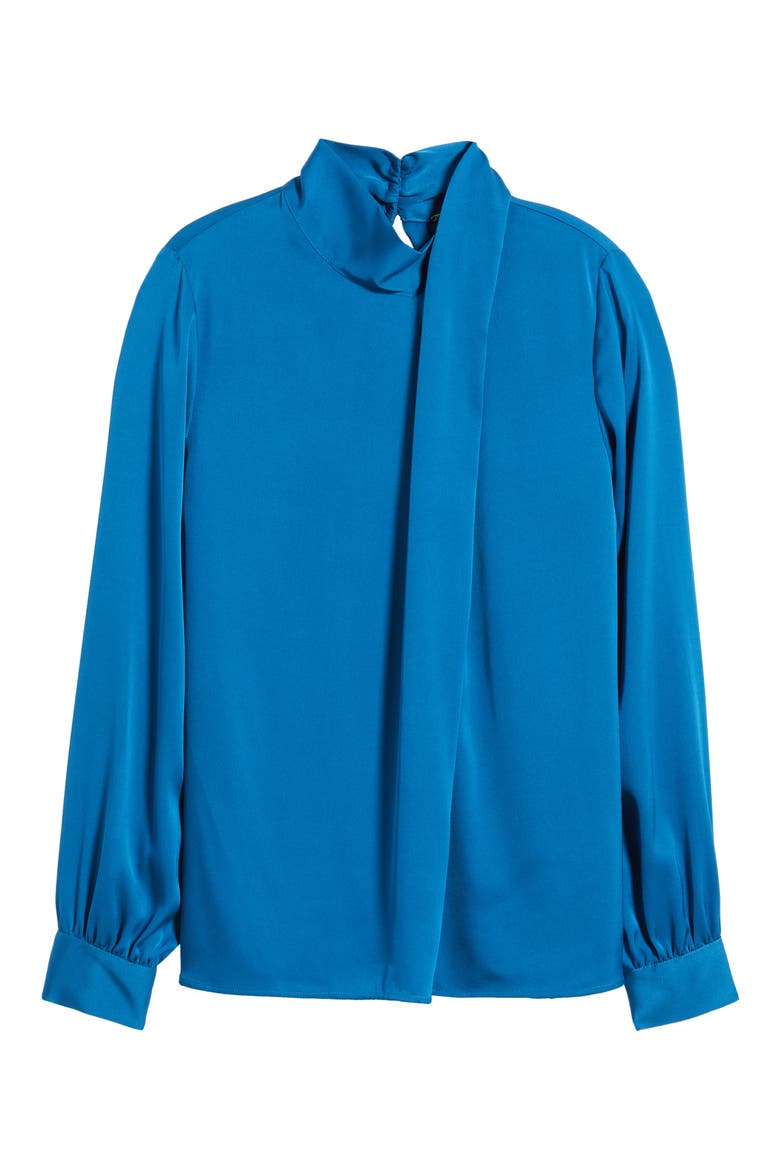 The Jaden Stretch Silk Shirt, Alternate, color, BLUE STONE