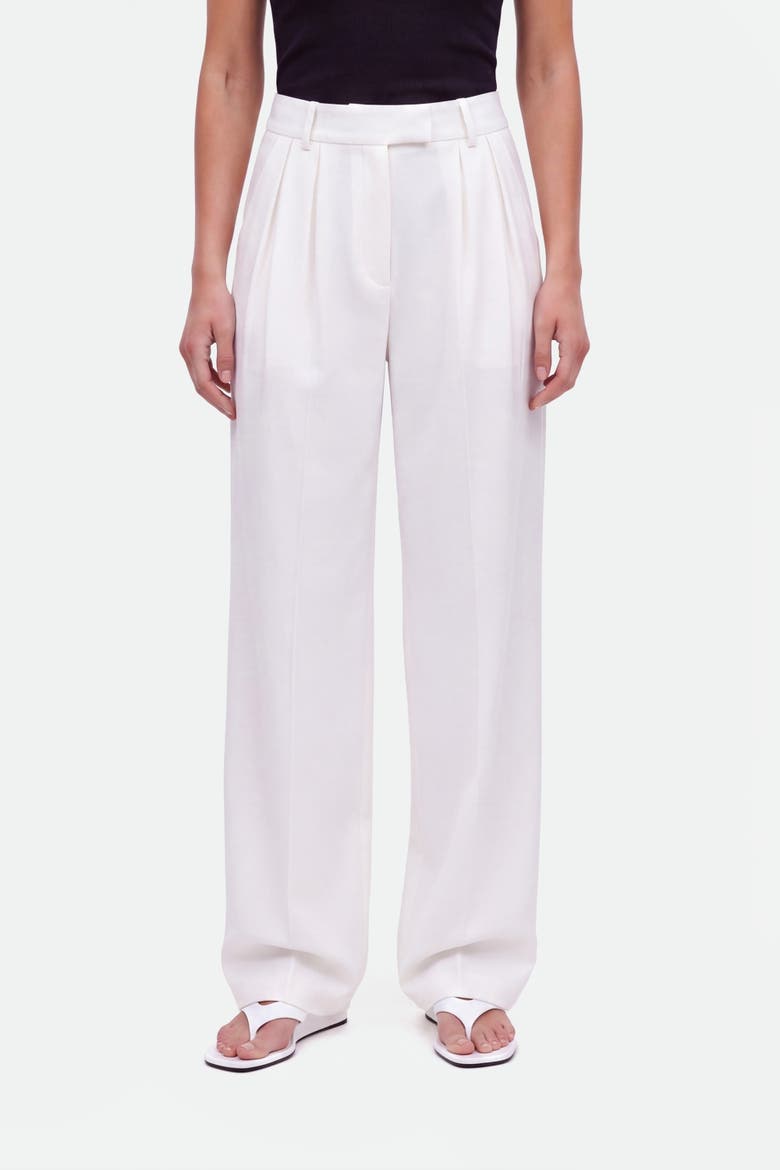 Double Pleat Wide Leg Trousers, Alternate, color, White