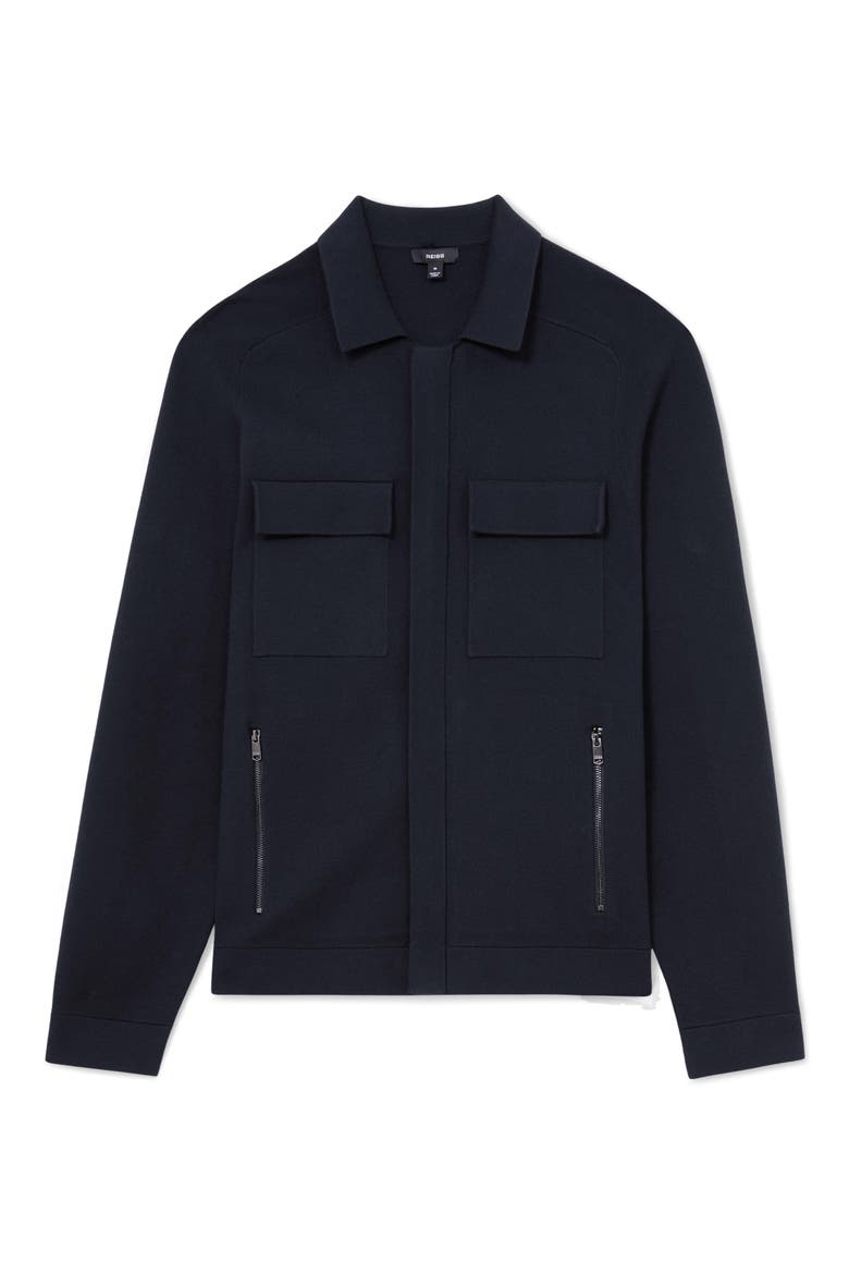 Fleetwood Full Zip Knitted Jacket, Alternate, color, NAVY