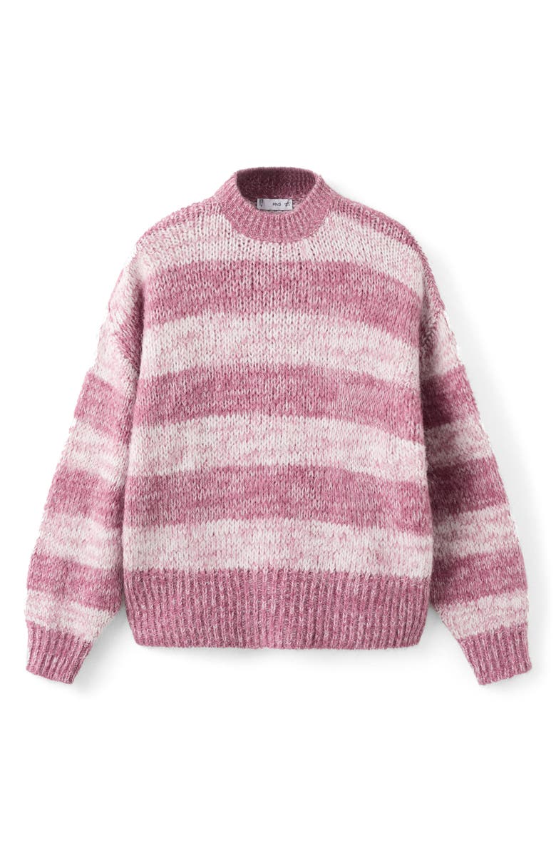 MANGO Stripe Oversize Sweater, Alternate, color, Pastel Pink