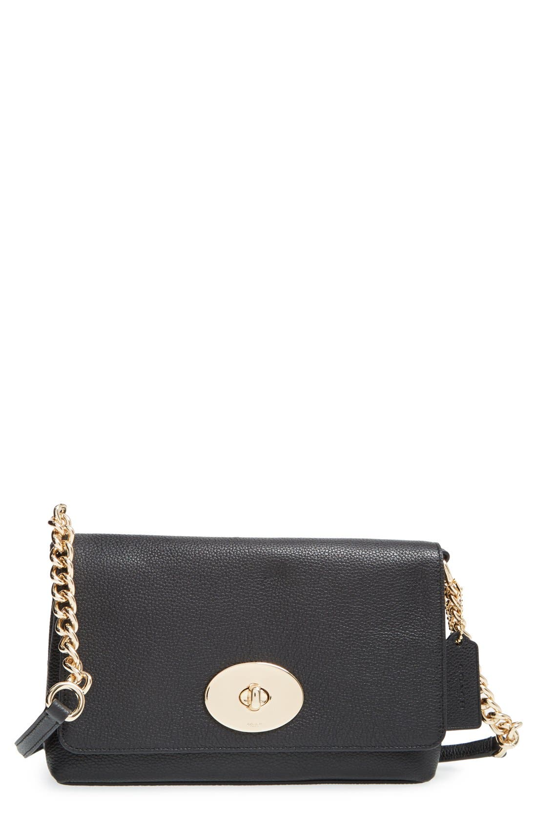 COACH 'Crosstown' Pebbled Leather Crossbody Bag, Main, color, 