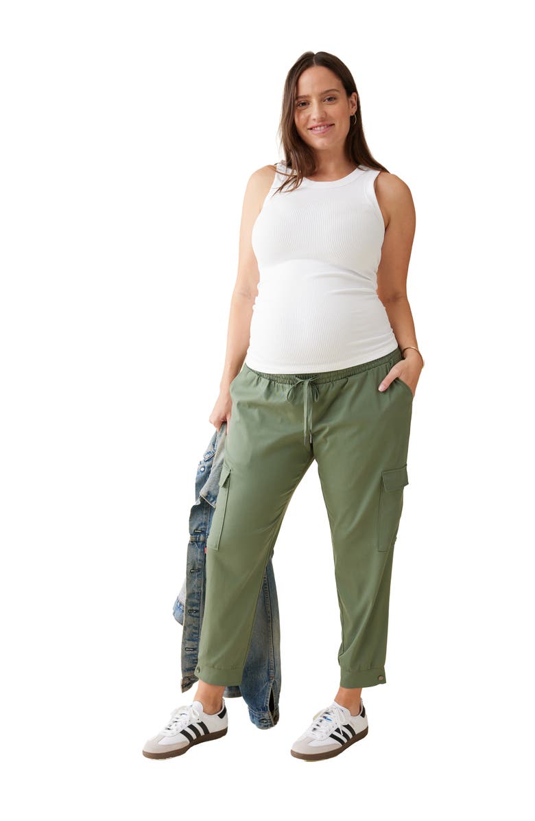 Ingrid & Isabel SOFT CARGO PANT, Main, color, Agave