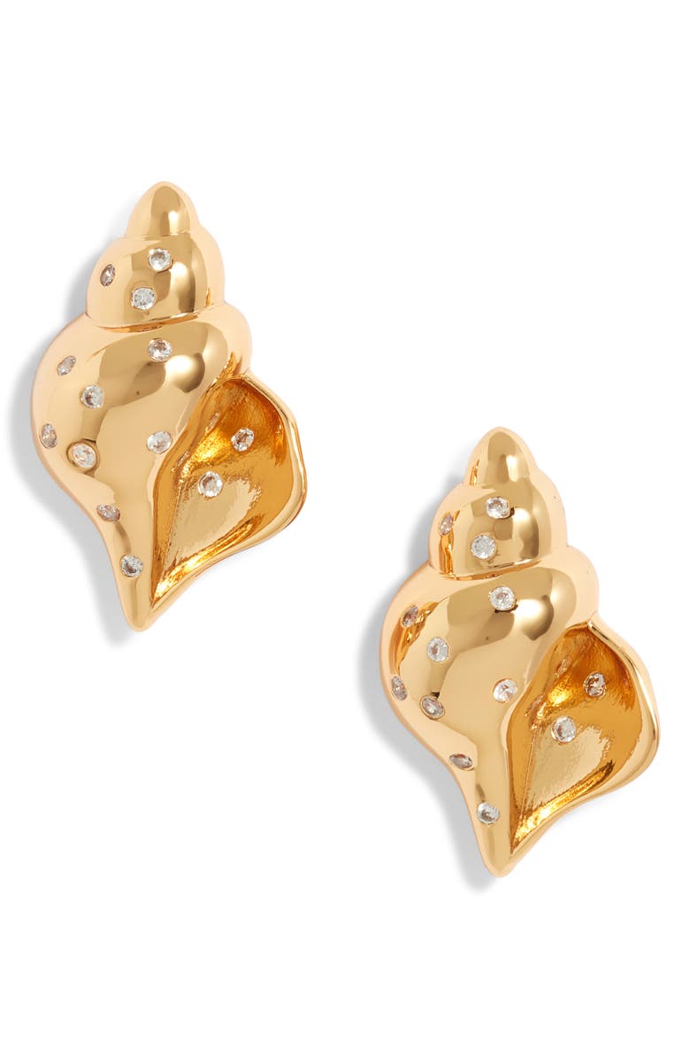 FRASIER STERLING Anguilla Shell Earrings, Main, color, Gold
