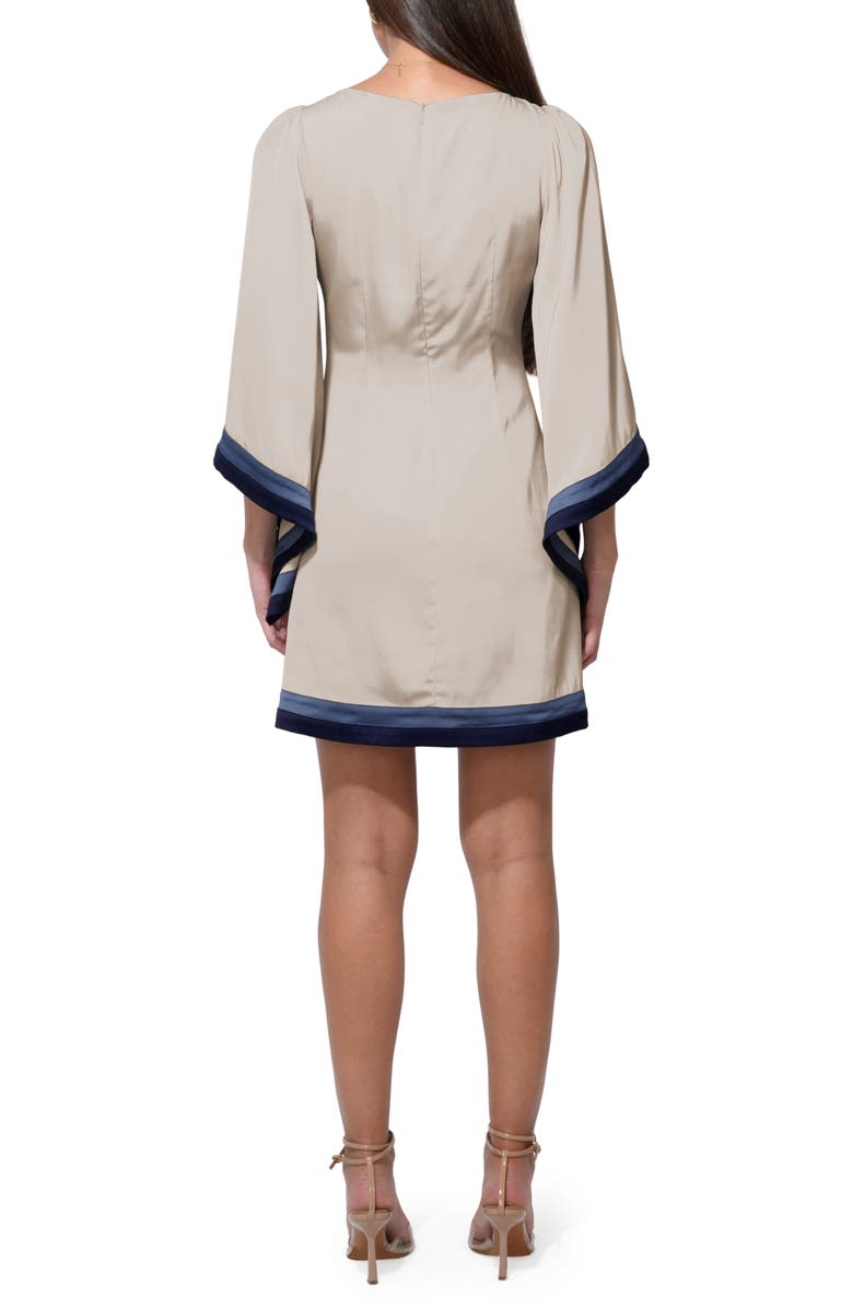 Adelyn Rae Emerson Bell Sleeve Minidress, Alternate, color, Beige/ Navy