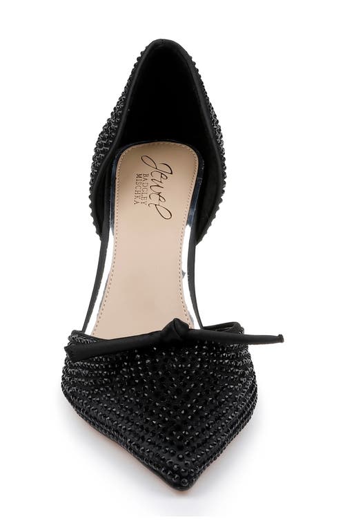 Jewel Badgley Mischka Women's Grace Evening Pump Women's Shoes In Black Satin