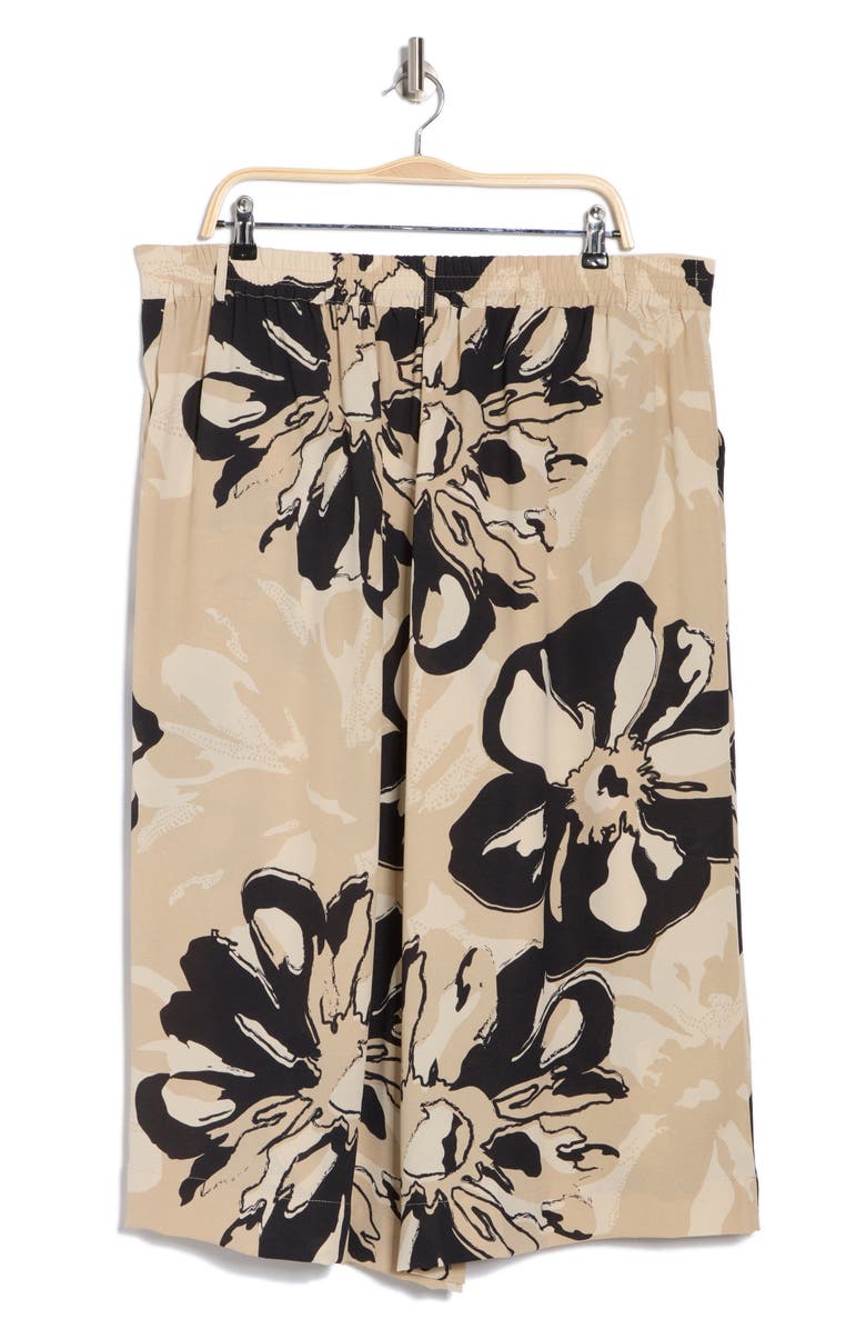 Adrianna Papell Pleat Wide Leg Pants, Alternate, color, Khaki/ Black Sunset Floral