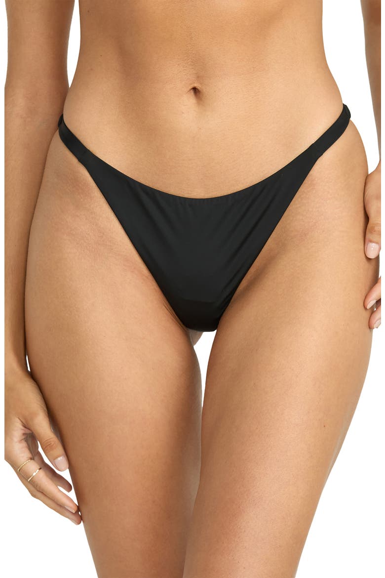 Sol Searcher Maya Bikini Bottoms, Main, color, BLACK PEBBLE