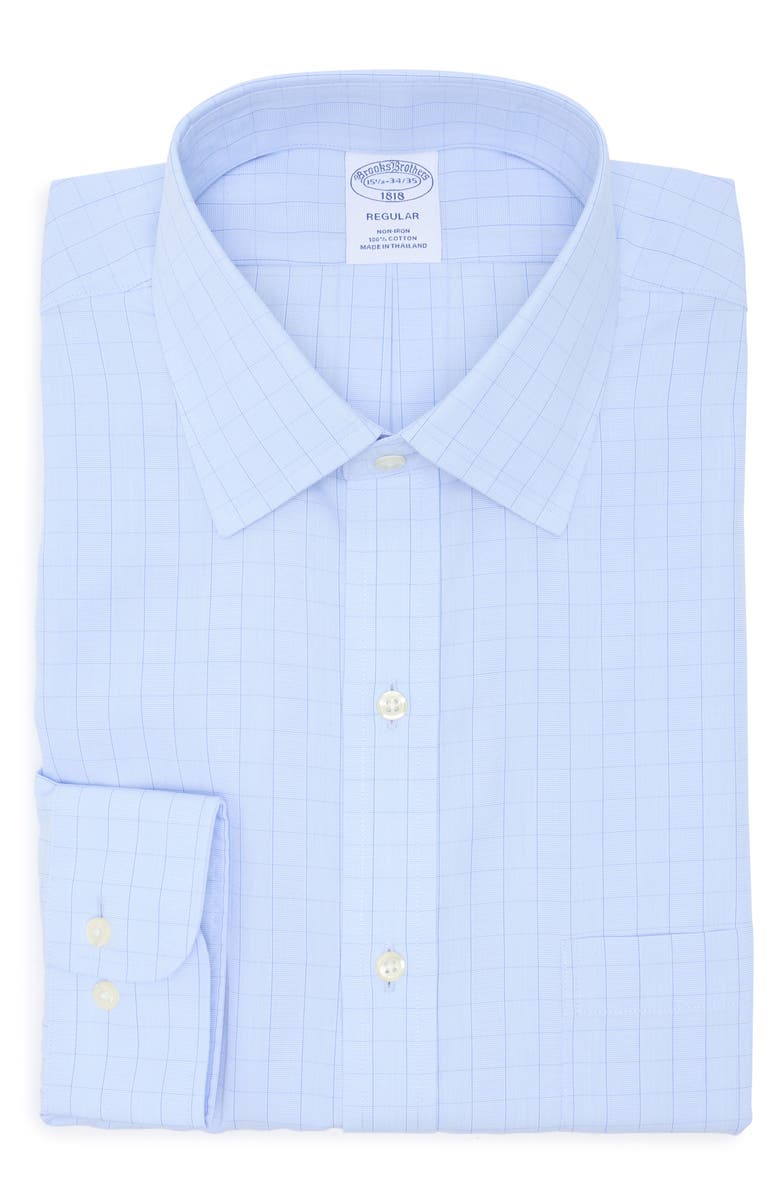 Brooks Brothers Regular Fit Grid Check Non-Iron Cotton Button-Down Shirt, Alternate, color,