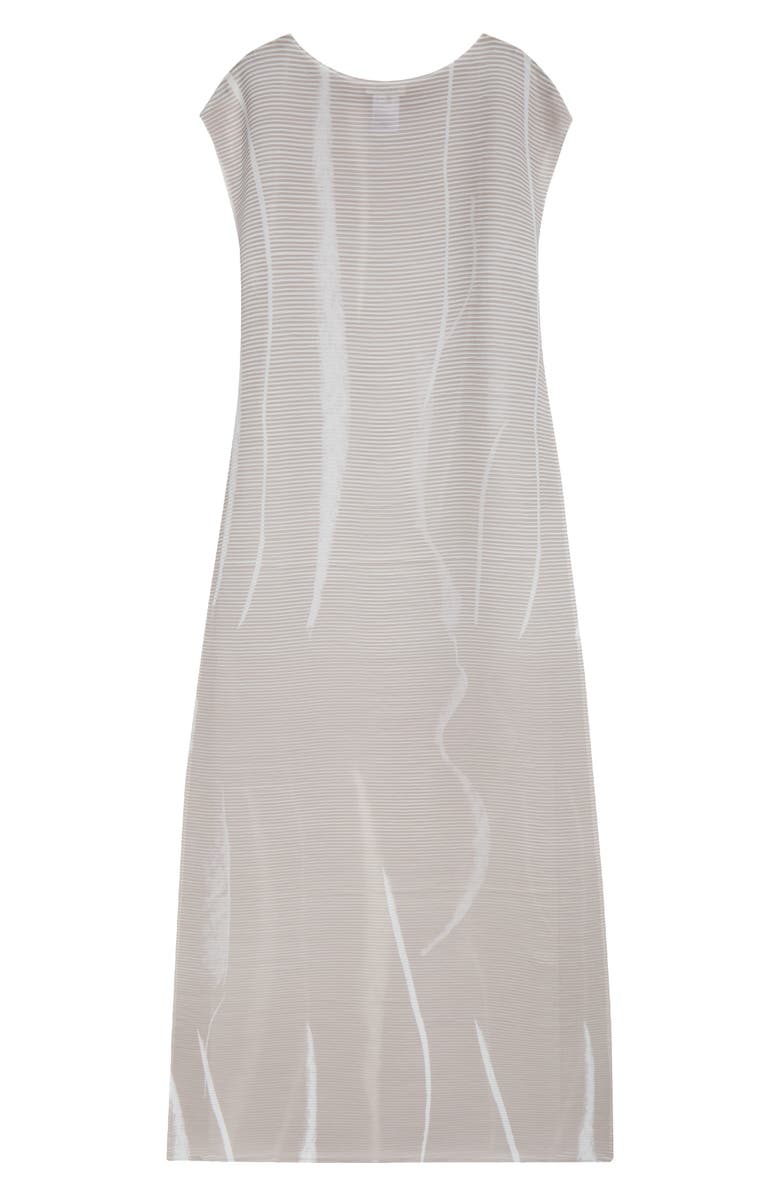 Lafayette 148 New York Charcoal Print Plissé Semisheer Maxi Dress, Alternate, color,