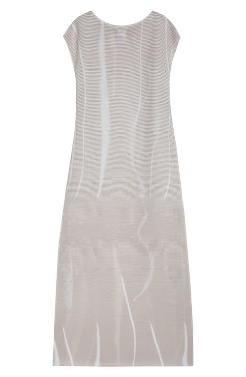 LAFAYETTE 148 LAFAYETTE 148 NEW YORK CHARCOAL PRINT PLISSÉ SEMISHEER MAXI DRESS 