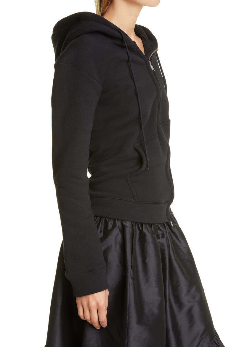 Twisted Cotton Logo Hoodie, Alternate, color, BLACK