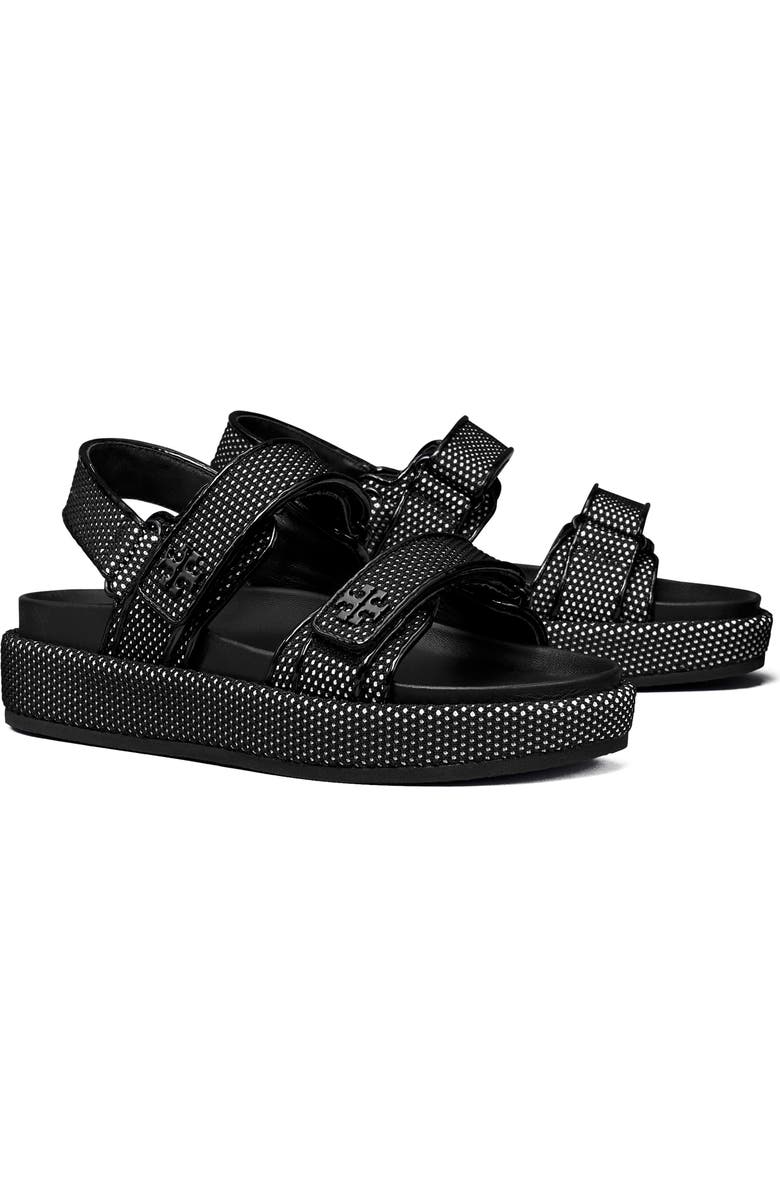 Tory Burch Kira Platform Sport Sandal, Main, color, Perfect Black / New Ivory