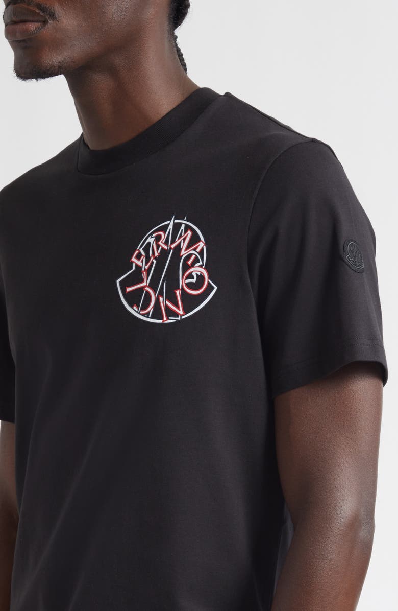 Moncler Logo Graphic T-Shirt, Alternate, color, Smoky Black
