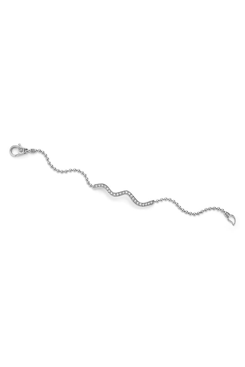 Caviar Spark Diamond Wave Bracelet, Alternate, color, SILVER