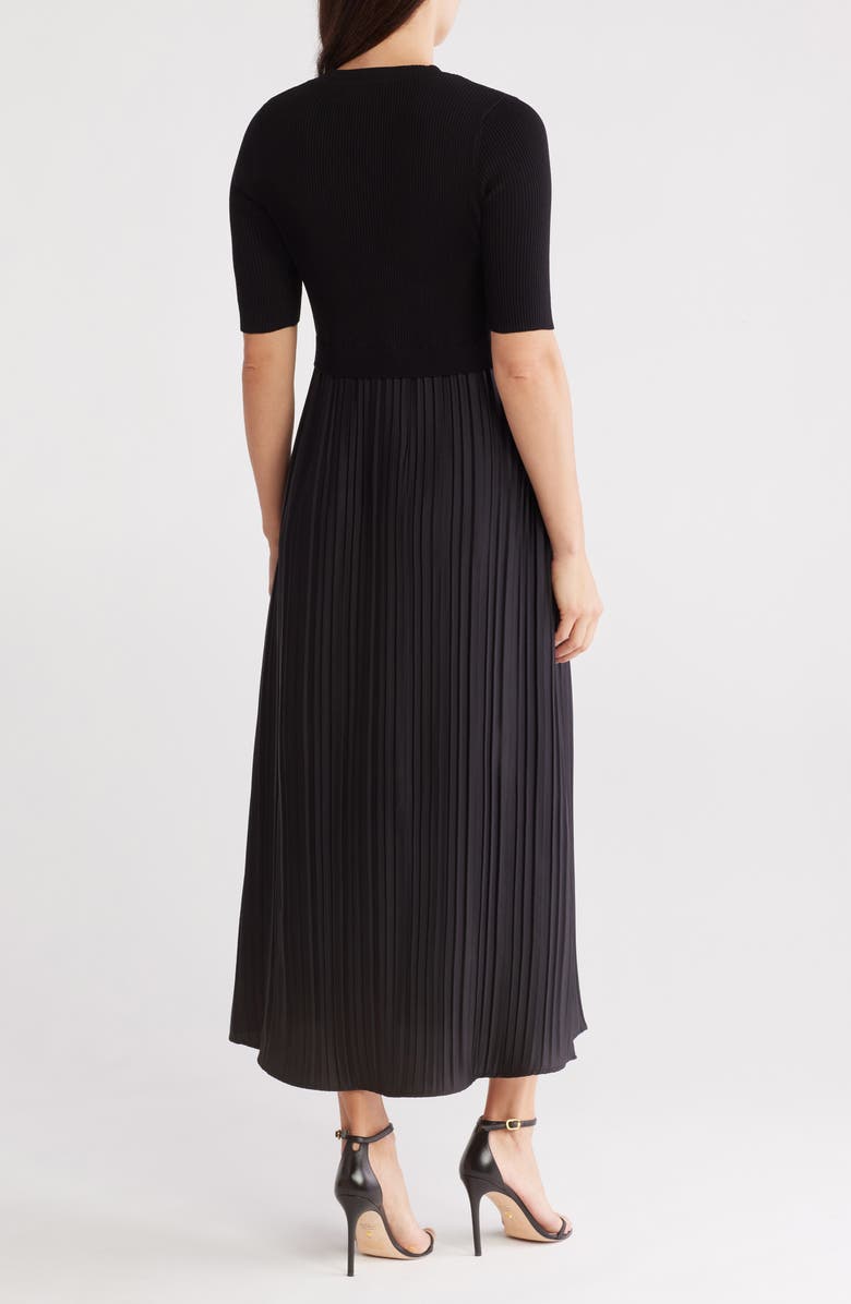 Nanette Lepore Pleated Mixed Media Maxi Dress, Alternate, color,