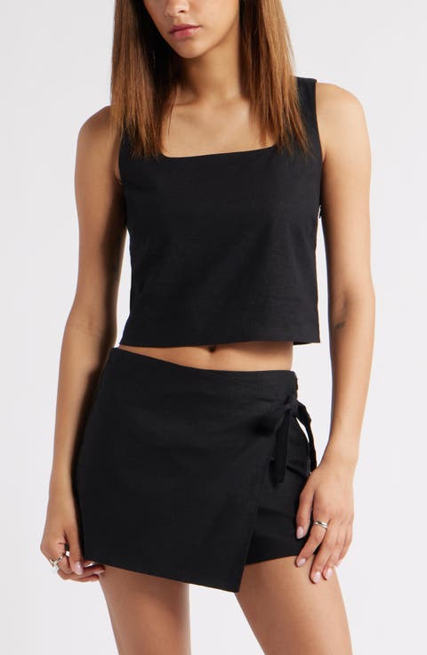 Sleeveless Linen Blend Top