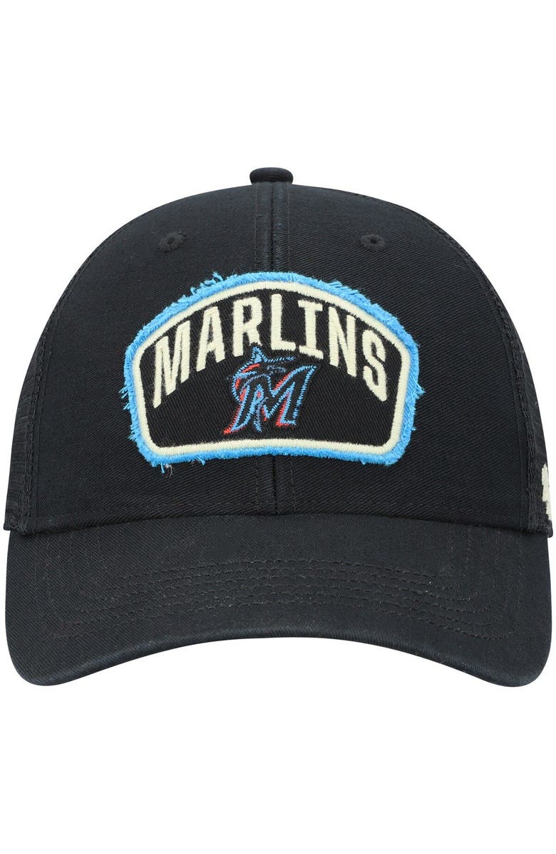 '47 Men's '47 Black Miami Marlins Cledus MVP Trucker Snapback Hat, Alternate, color,