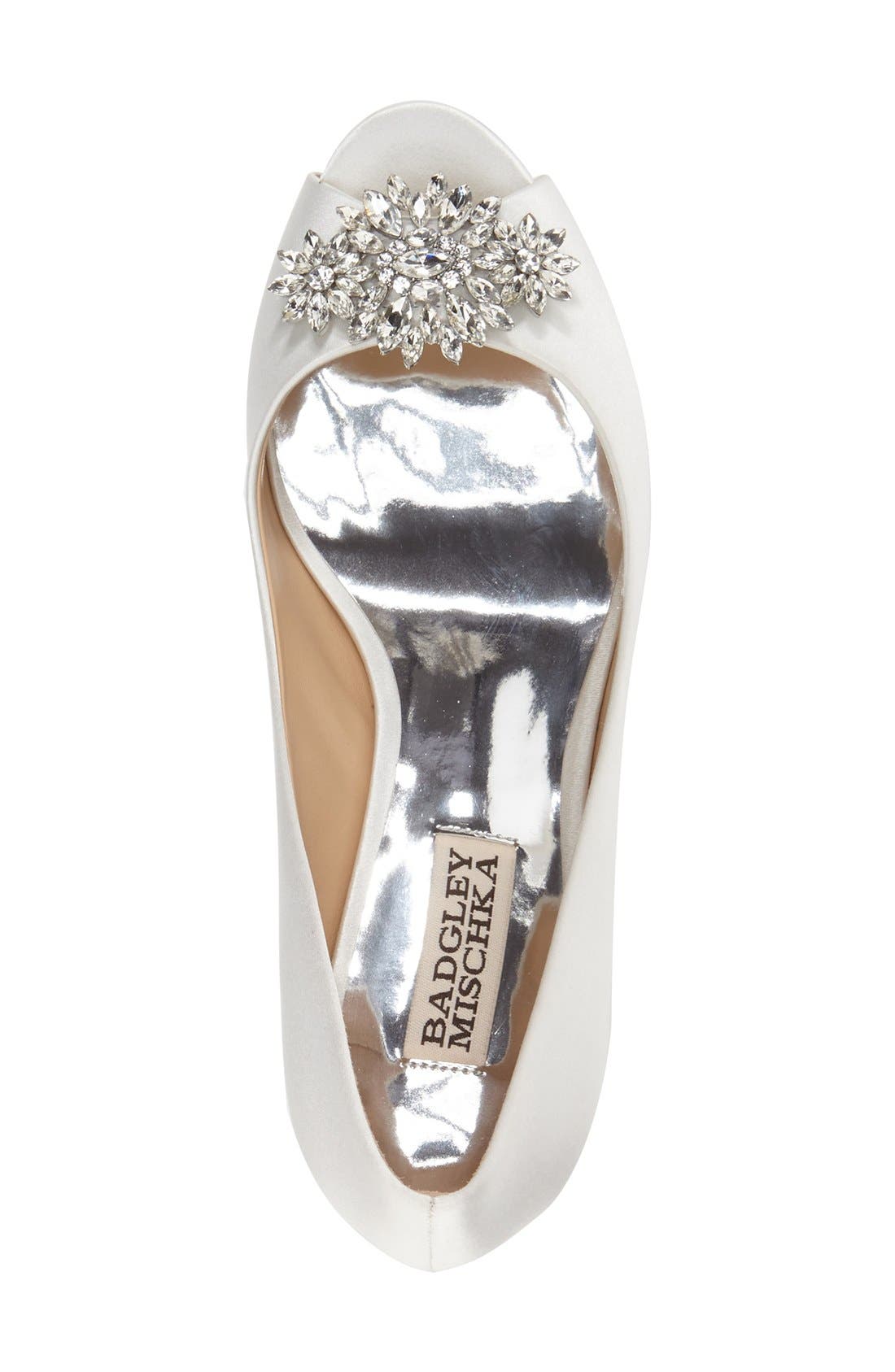 Badgley Mischka Collection Badgley Mischka 'Nakita' Kitten Heel Peep Toe Pump, Alternate, color, 