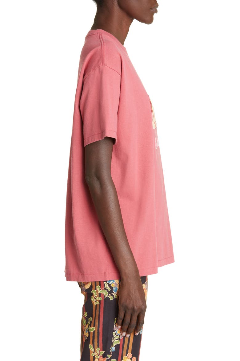Pony Appliqué Crewneck Cotton T-Shirt, Alternate, color, PINK