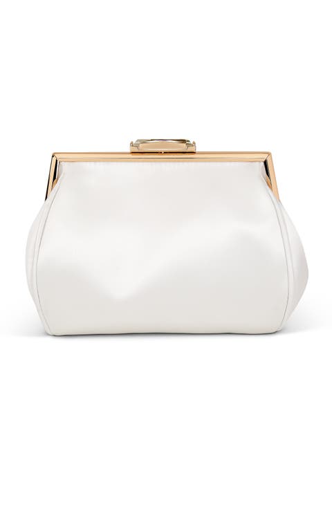 Sky Framed Clutch with Crystal Clasp