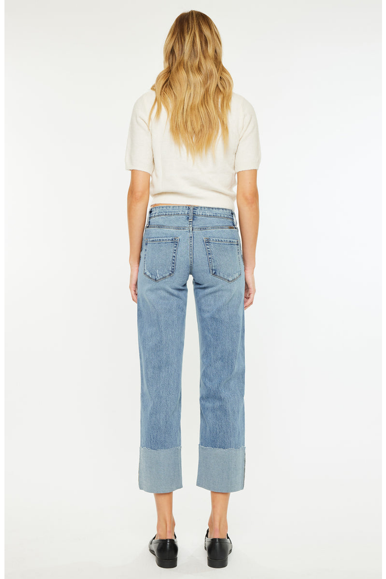 Margret Mid Rise Cropped Wide Leg Jeans, Alternate, color, Medium Wash