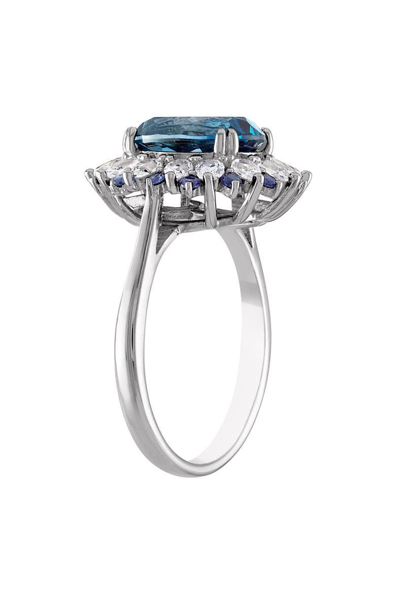 Sterling Silver London Blue Topaz & Created Sapphire Ring, Alternate, color, BLUE