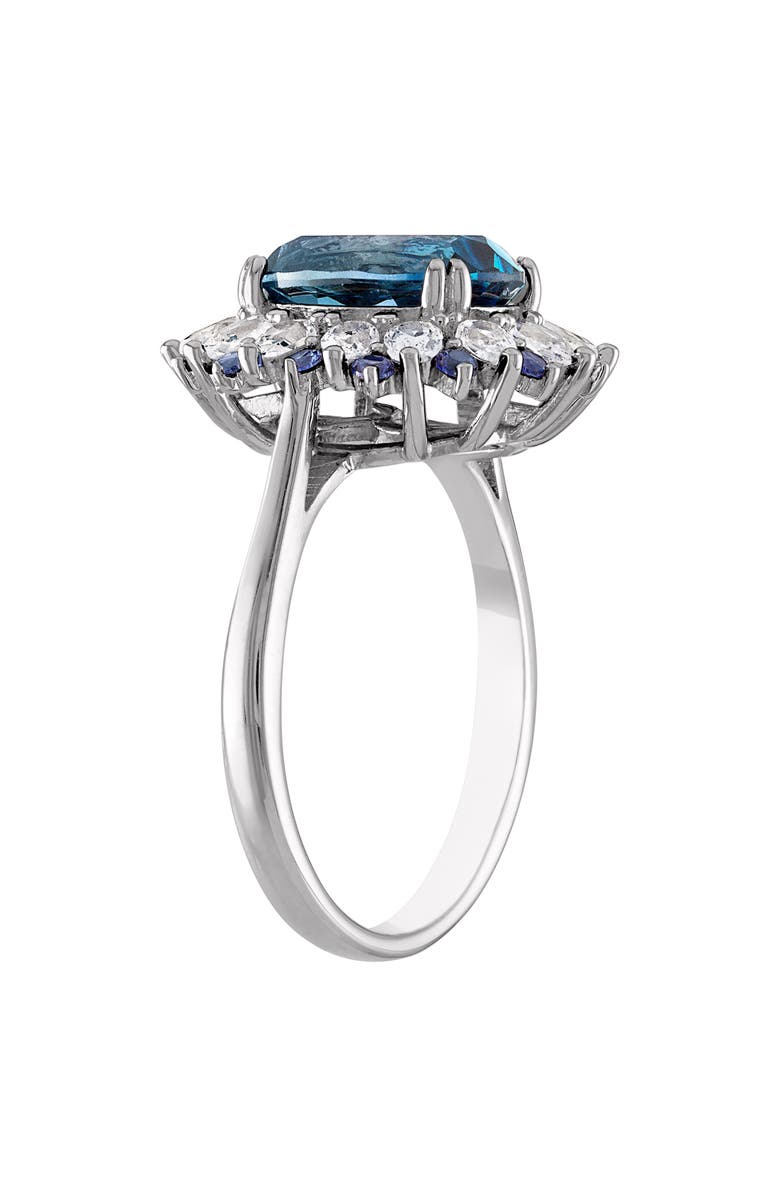 FZN Sterling Silver London Blue Topaz And Created Sapphire Ring, Alternate, color, Silver/ Blue