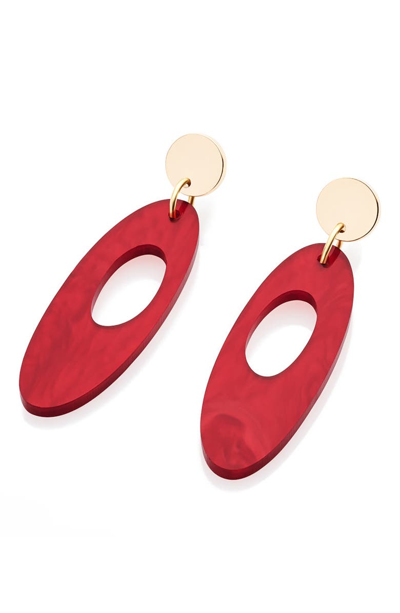 Toolally Hepworth Earrings - Berry Red Pearl, Alternate, color, Berry Red Pearl