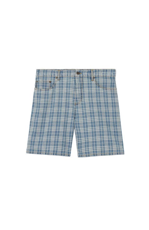 Check Denim Shorts