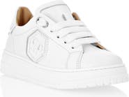 PHILIPP PLEIN Leather Lo-Top Sneakers Hexagon Boy
