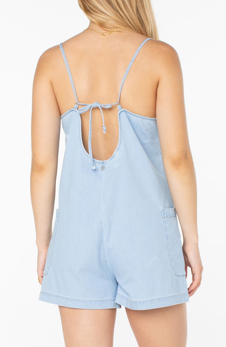 Roxy Sea of Stars Cotton Blend Chambray Romper, Alternate, color, 