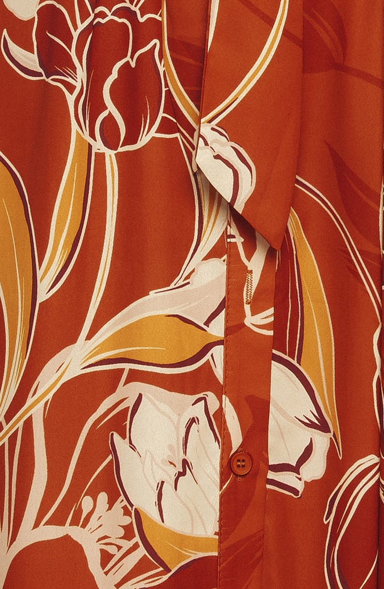 FLYING TOMATO Floral Long Sleeve Midi Shirtdress, Alternate, color,