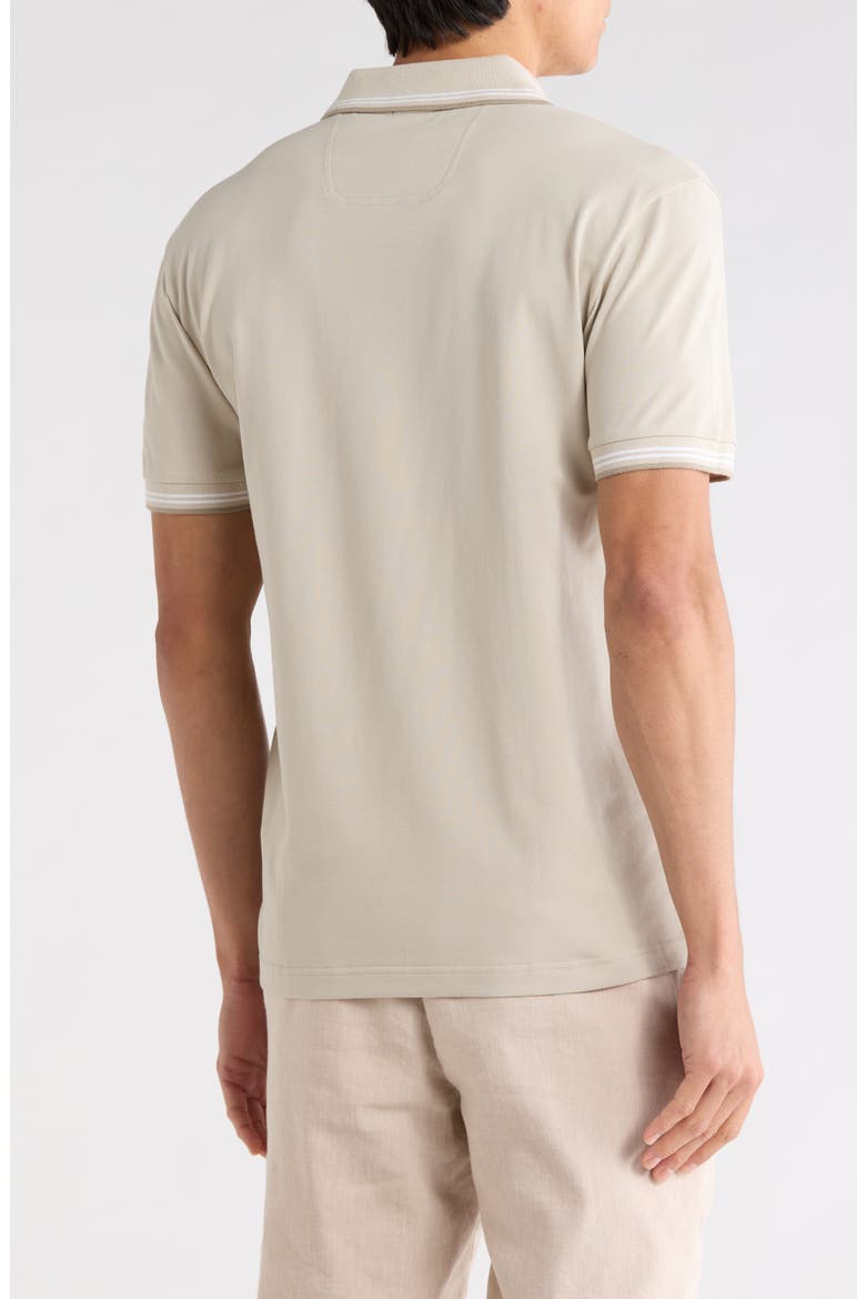 Paul Slim Fit Tipped Stretch Cotton Polo, Alternate, color, LIGHT BEIGE