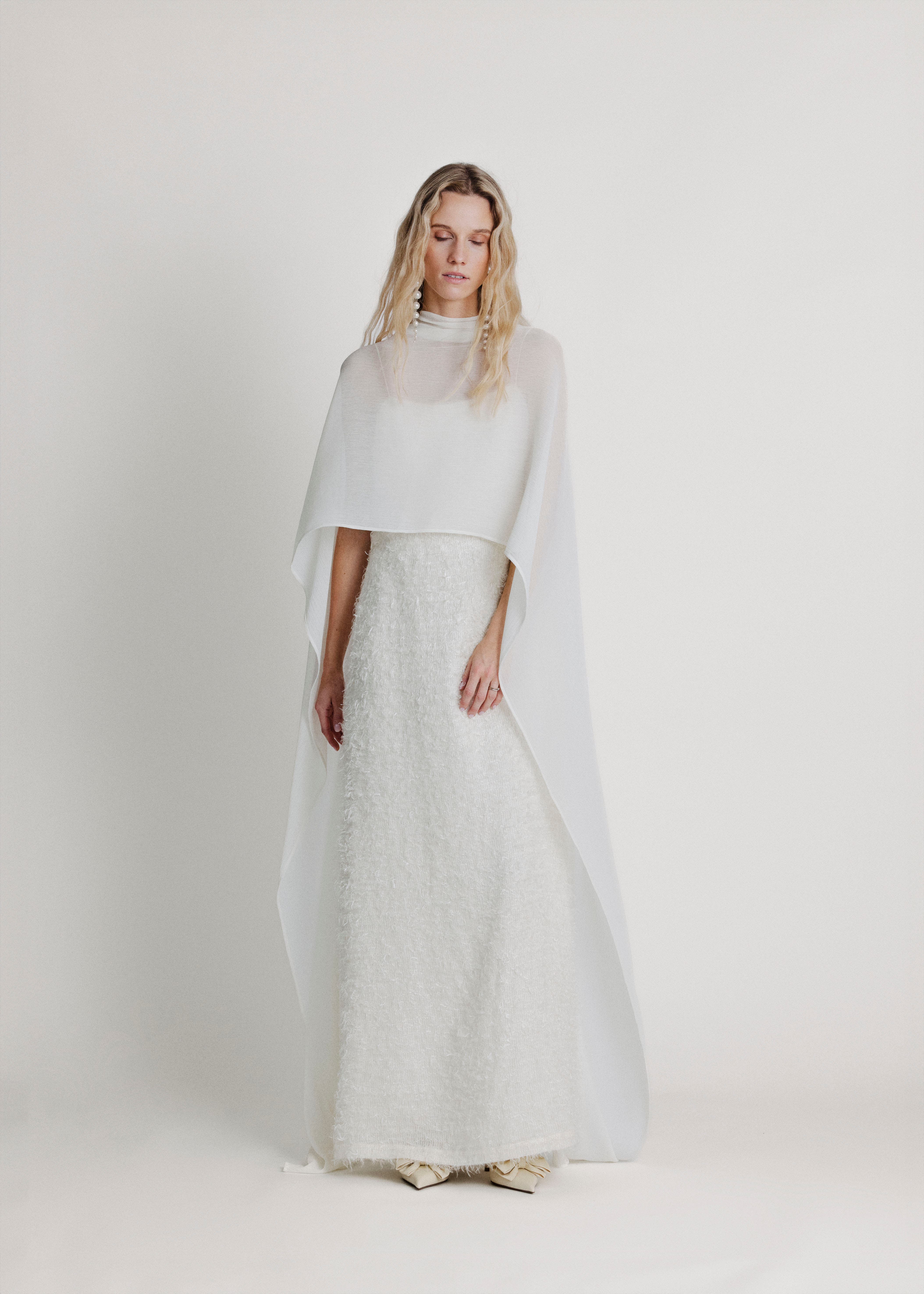 High Neck Bridal Cape - image 3