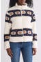 Geo Print Faux Fur Zip Jacket