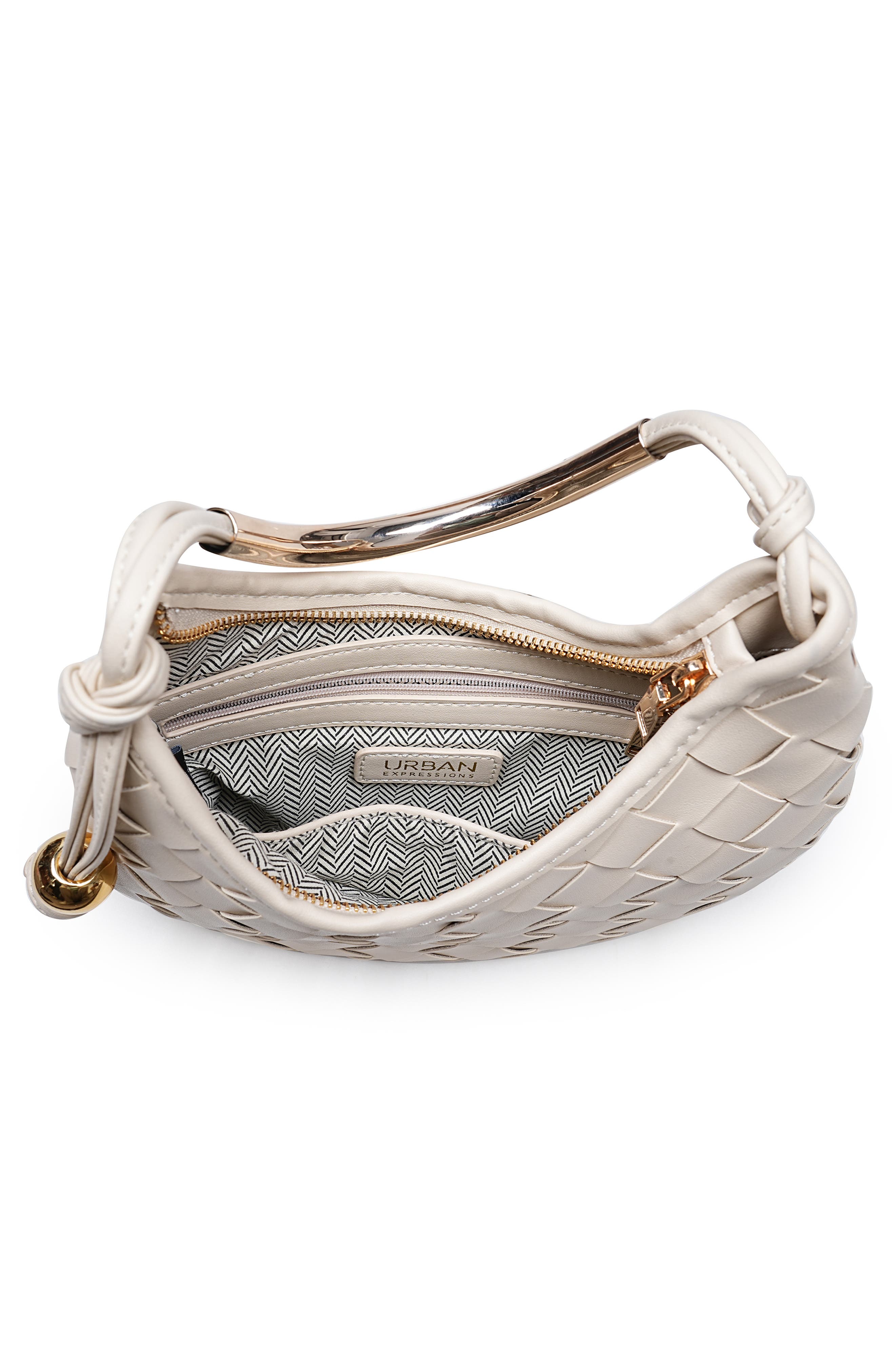 Woven Faux Leather Shoulder Bag, Alternate, color, OATMILK