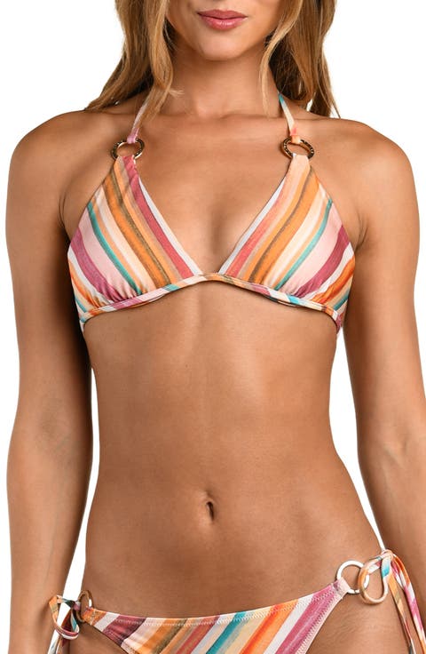 Annabelle Watercolor Triangle Bikini Top