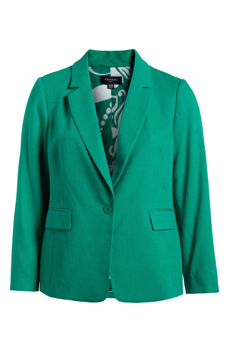 Tahari ASL One-Button Blazer, Alternate, color, Clover