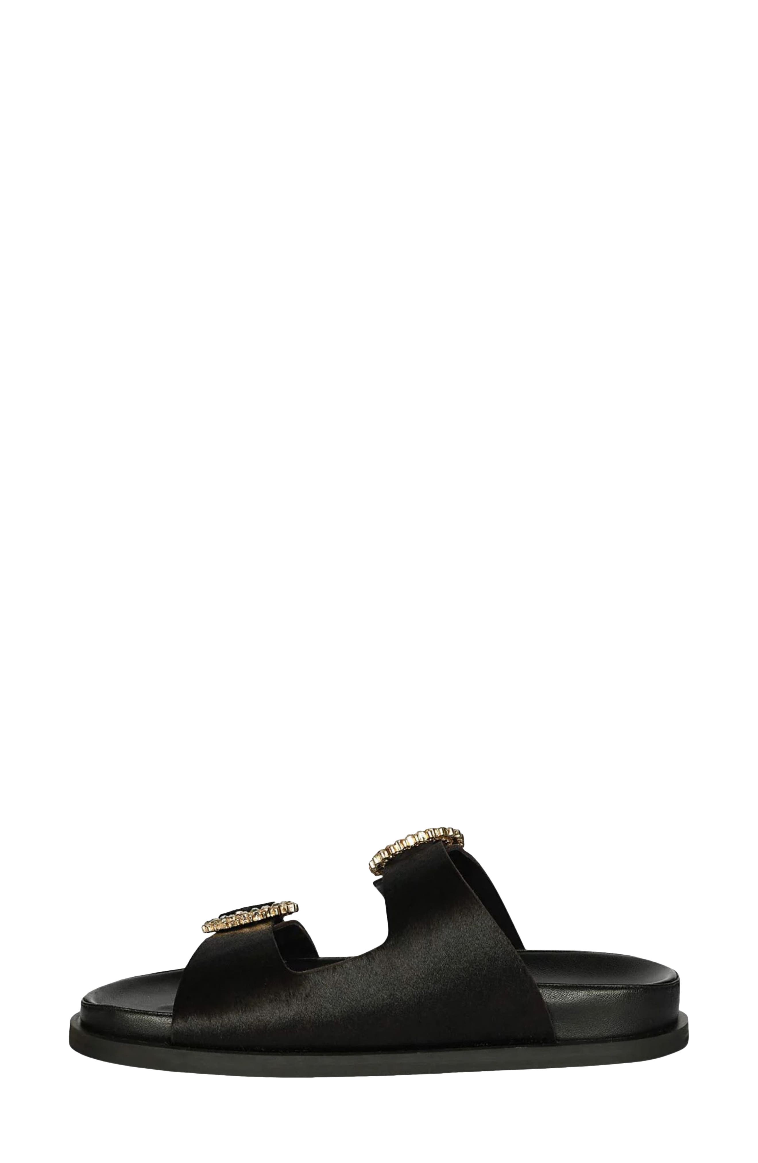 SAINT G Ishie Genuine Calf Hair Slide Sandal, Alternate, color, Black